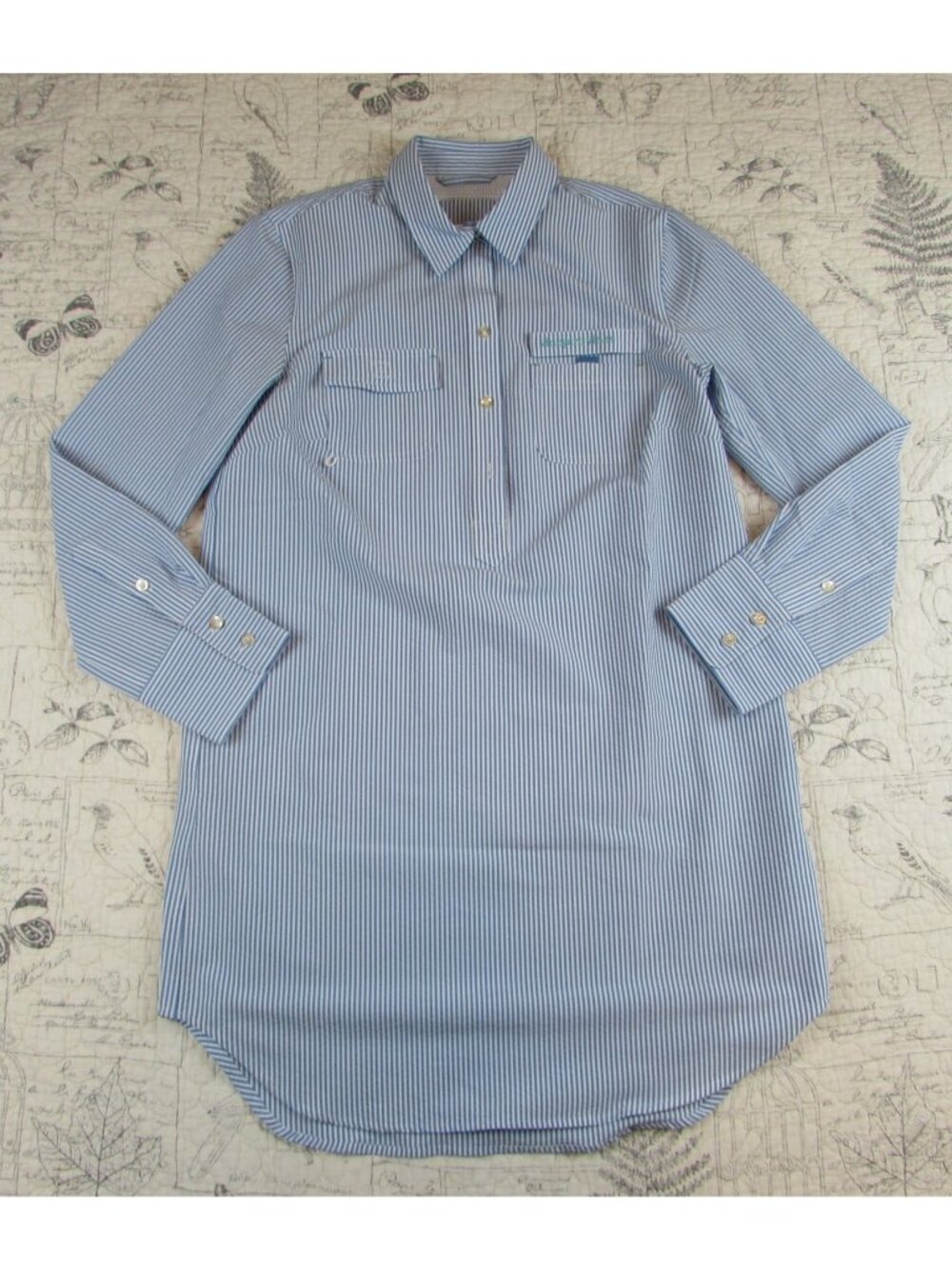 New $149 Vineyard Vines Seers sucker Harbor shirt Cover-Up Blue Size 2